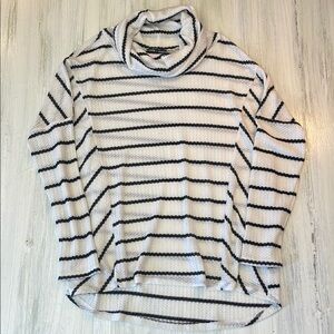Miss Me White and Black Striped Long Sleeve Top